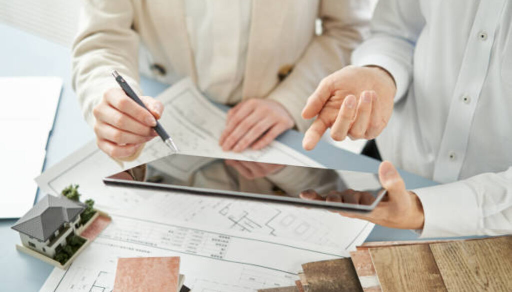 Asian interior designer thinking about home interior